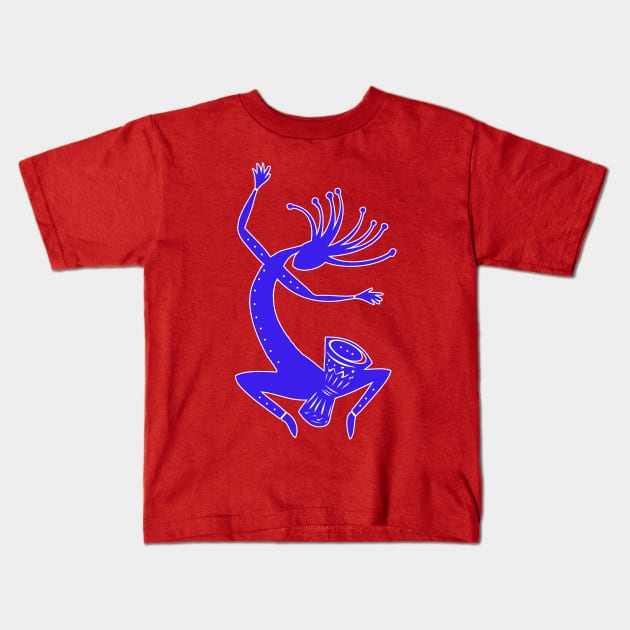 Kokopelli Drummer Kids T-Shirt by RockettGraph1cs